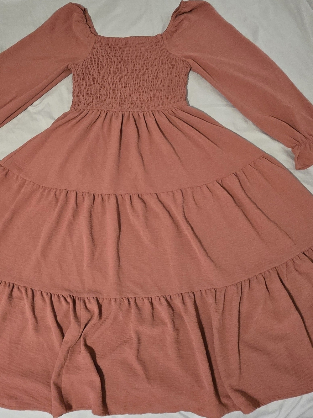 Dusty Rose Smocked Tiered Maxi Dress